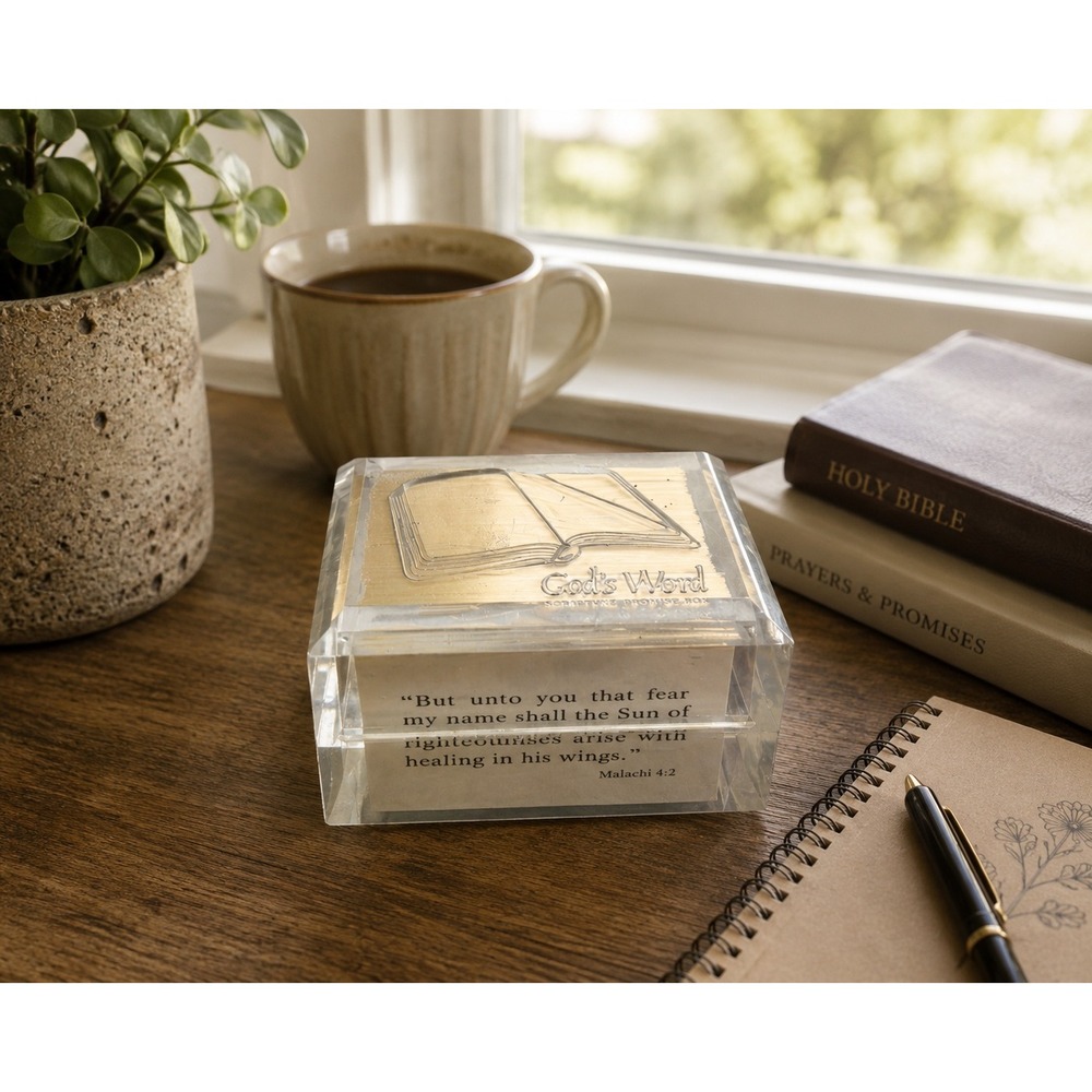 Vtg‎ Acrylic Scripture Promise Box God's Word Bible Verse Cards Christian Gift